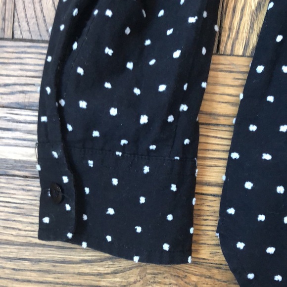 Kate Spade Saturday Black and White Swiss Dot Button Down Shirt, Size L - Picture 9 of 9